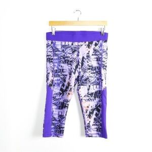 Adidas Techfit medium compression climalite abstract print purple active pants M
